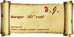 Wanger József névjegykártya